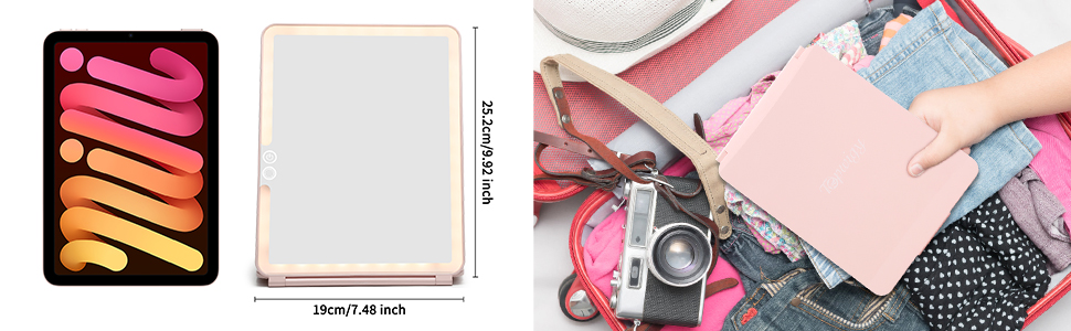 lighted travel mirror