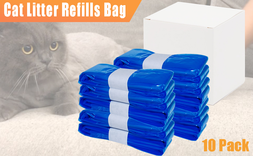 10 Pack Cat Litter Refills Bag,15 Ft Litter Refills Bag