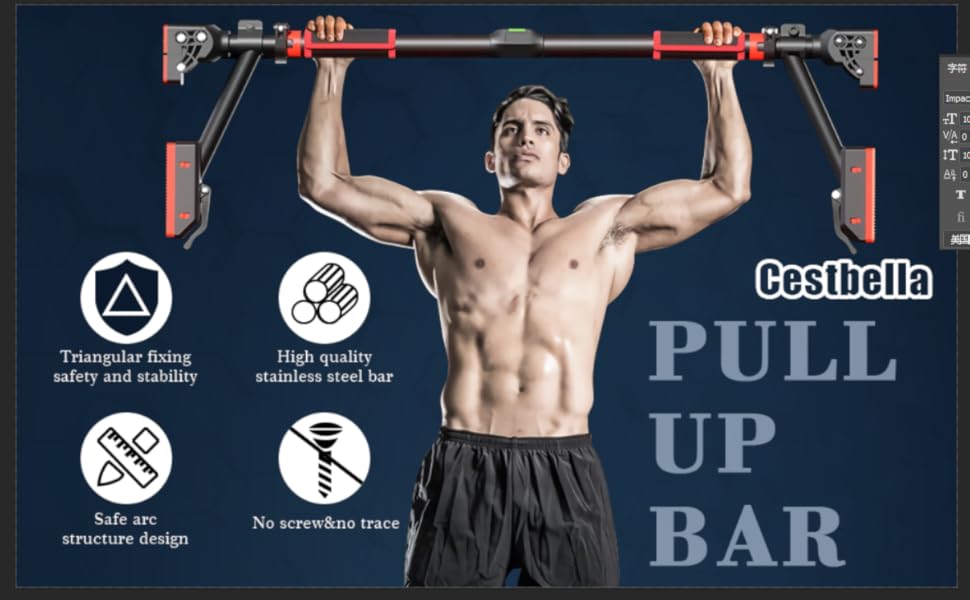 Pull Up Bar Doorway, Door Frame Chin Up Bar with Locking Adjustable