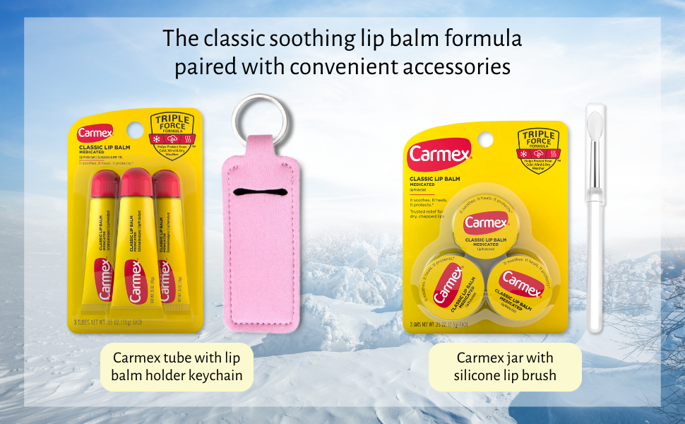 Set of 6 Medicated Lip Balms by Carmex 3 Jars and 3 Tubes