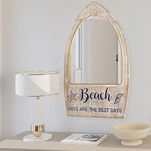 Rustic Wood Framed Wall Mirror for Beach... 15 DECORATIVE ACCENT MIRROR