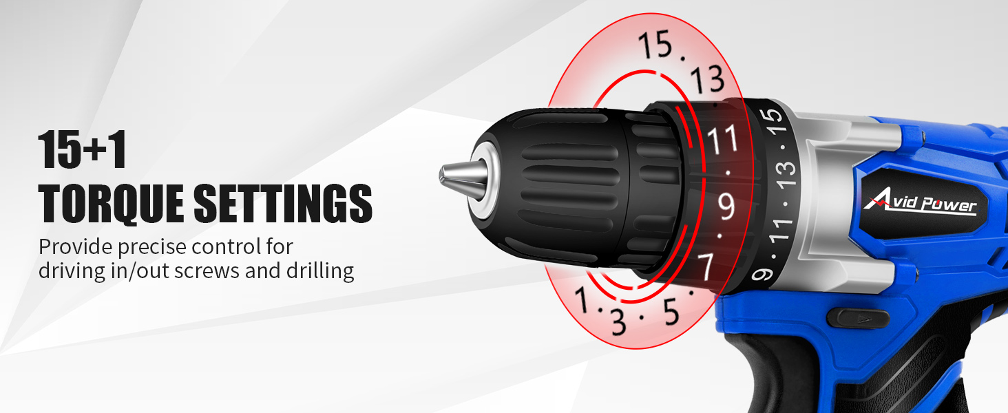 AVID POWER 20V MAX Lithium lon Cordless Drill Set, Power Drill Kit with