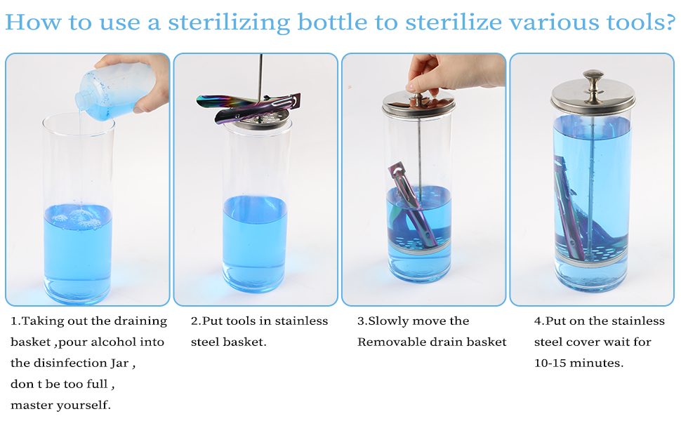 BOMOQING 35 Oz Barbicide Disinfectant Jar,Disinfectant Jar