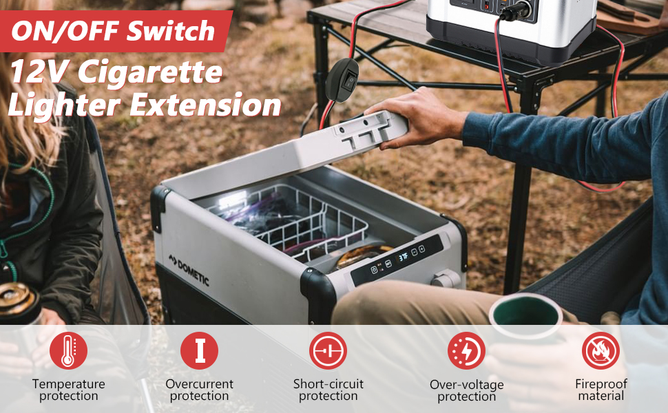 ON/OFF Switch 13FT Cigarette Lighter Extension Cord Heavy Duty 12v