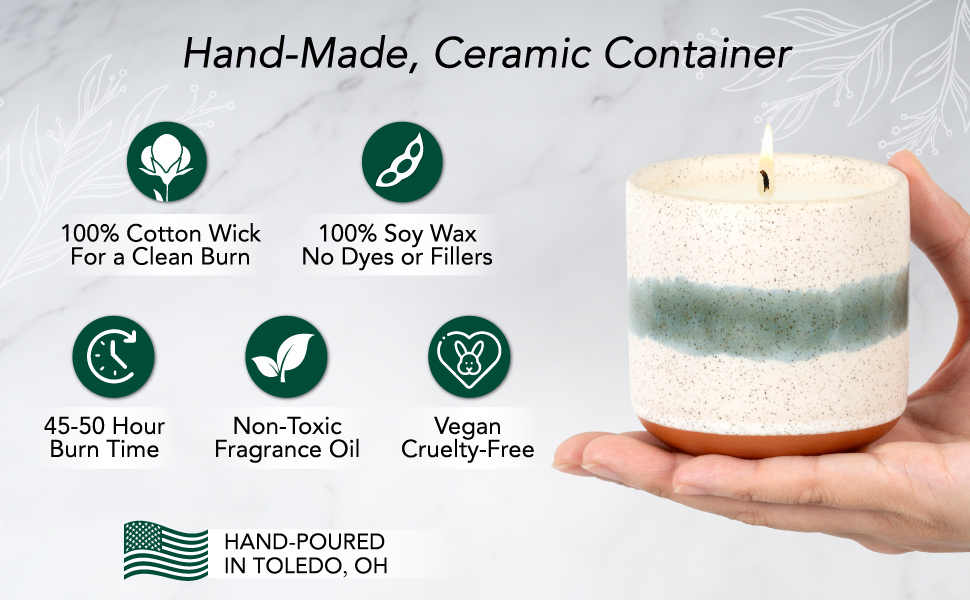 Edith Candle Hand Made Ceramic Container