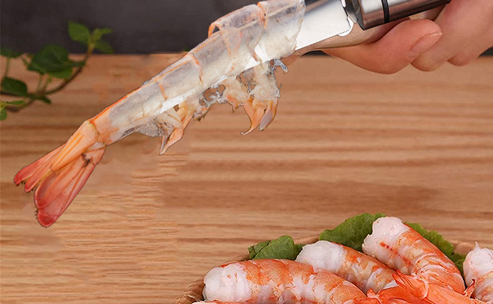 PurHyac 4Pcs Shrimp Deveiner Tool and Peeler, Toadfish Shrimp Cleaner, 5 in 1