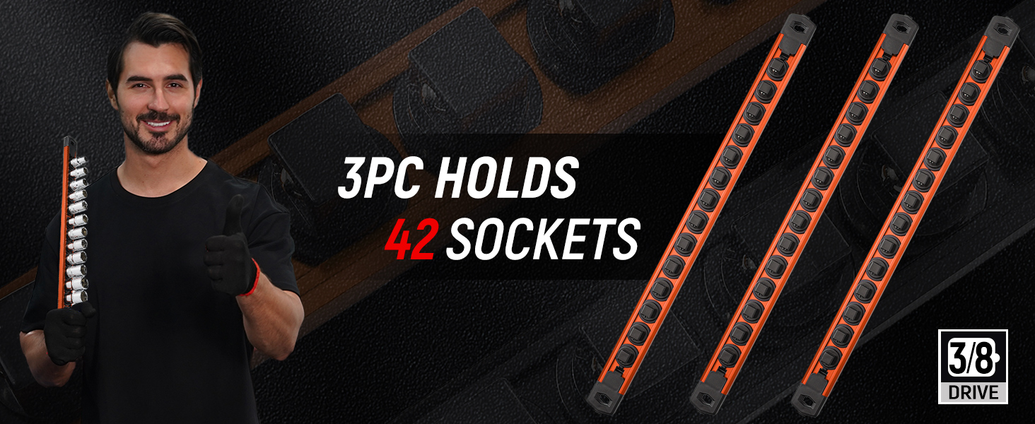 ALOANES 3Piece Socket Organizer, Heavy Duty