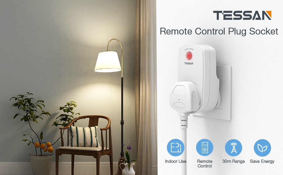 Remote Control Plug Sockets, TESSAN Wireless Remote Control Sockets ...