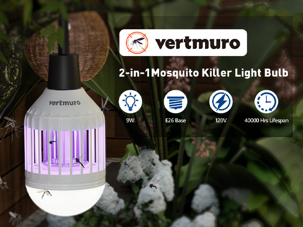 Amazon.com : vertmuro Bug Zapper Light Bulb, 2-in-1 Indoor