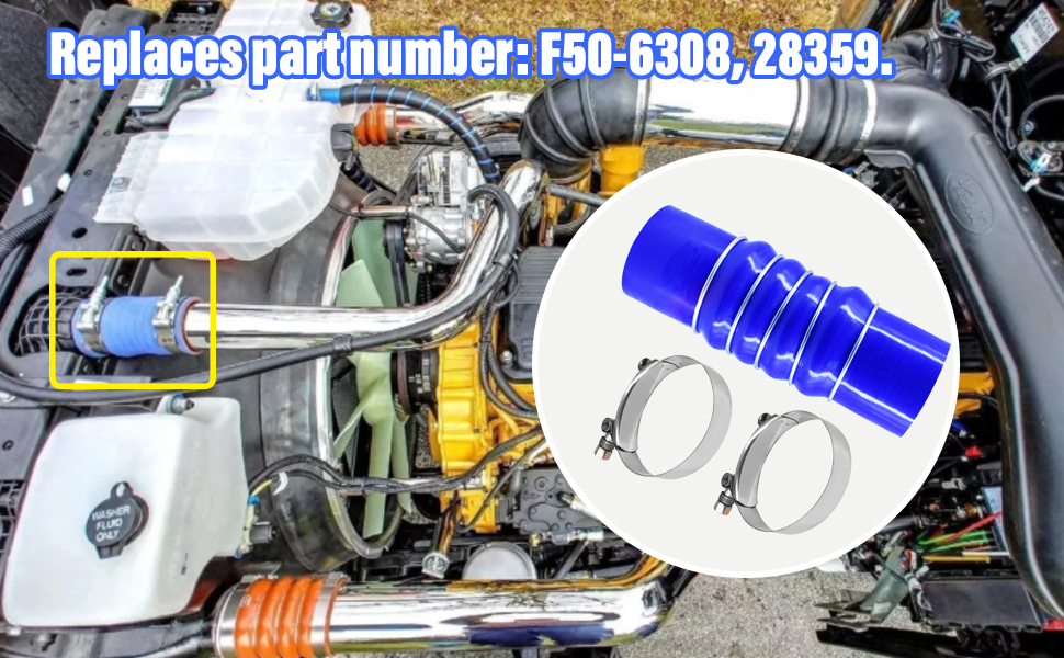 Upper Radiator Coolant Hose with Clamps Fits for Kenworth Peterbilt F506308 28359