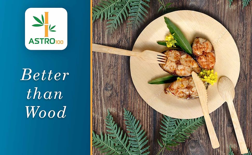 Bamboo Cutlery Set 150 pcs (60 Forks  60 Knives  30 Spoons ) Disposable - 100% Natural Sustainable