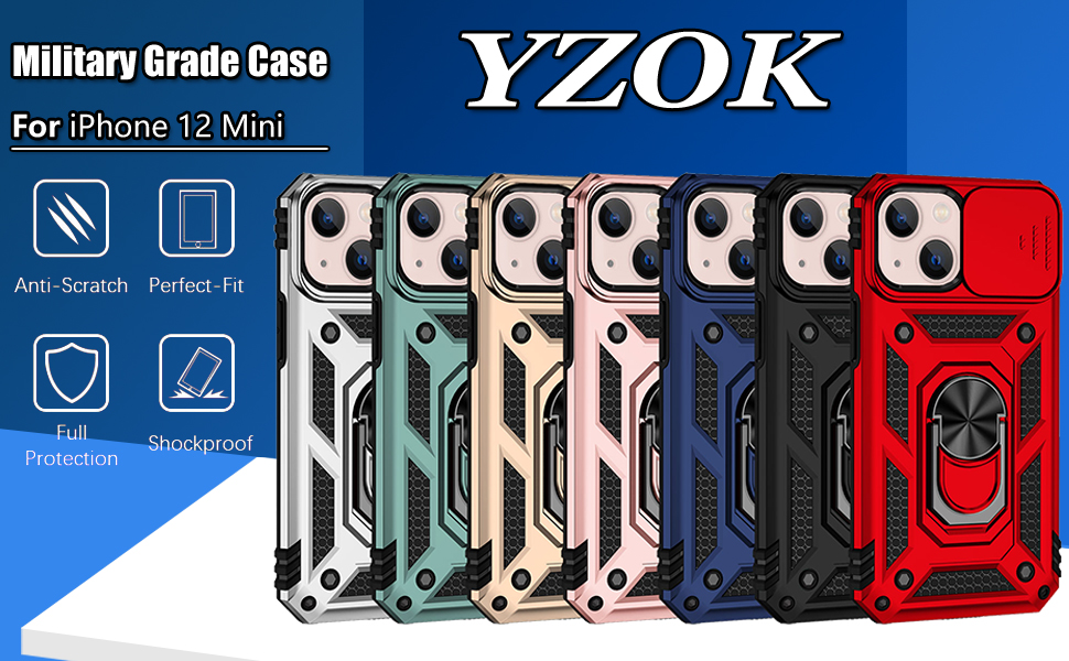 YZOK for iPhone 12 Mini Case,with Slide Camera Cover HD