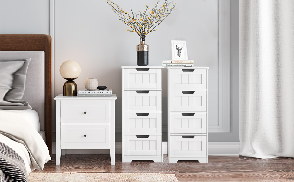 FOREHILL Bathroom Storage Unit, Bathroom Free Standing, White