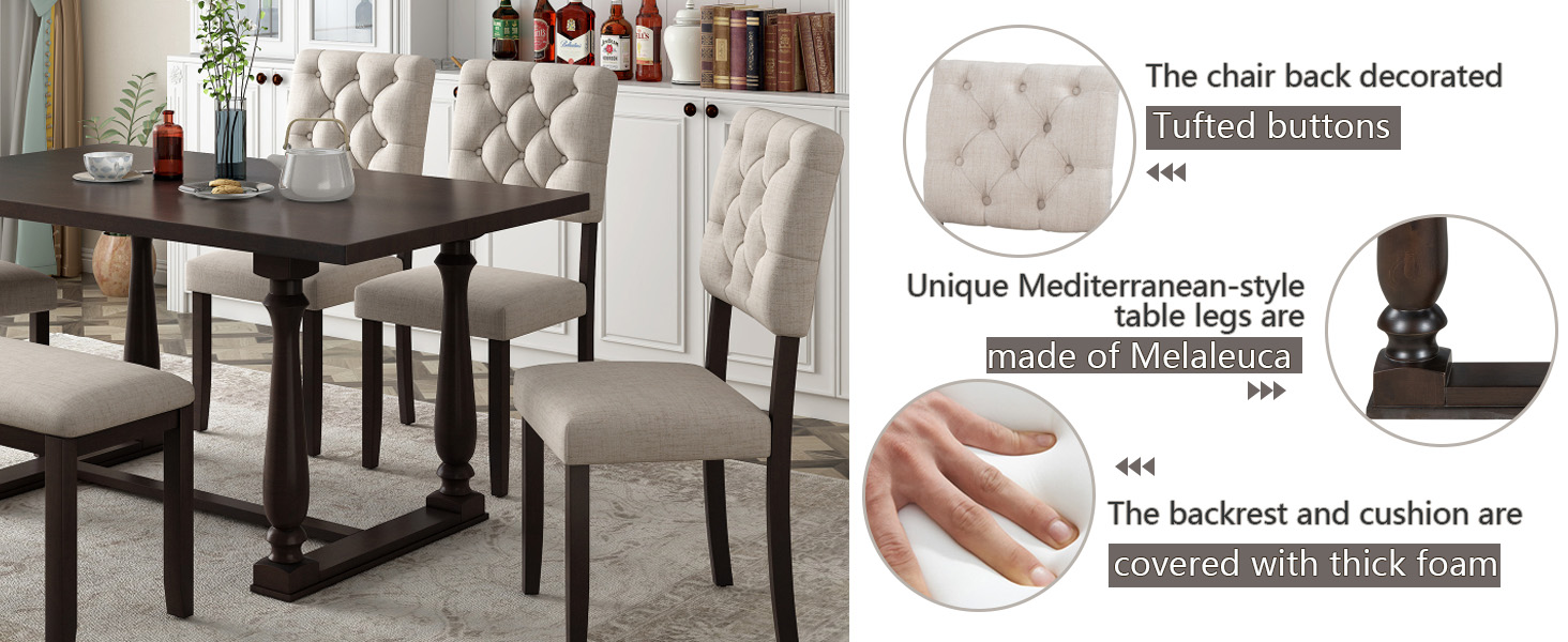 6 piece dining table set,