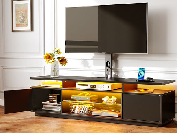 Amazon.com: Rolanstar TV Stand with Mount and Power Outlet 59.1