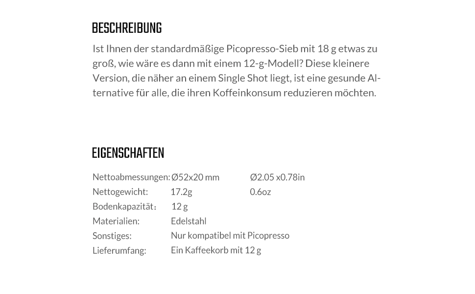 Replacement Basket for Picopresso