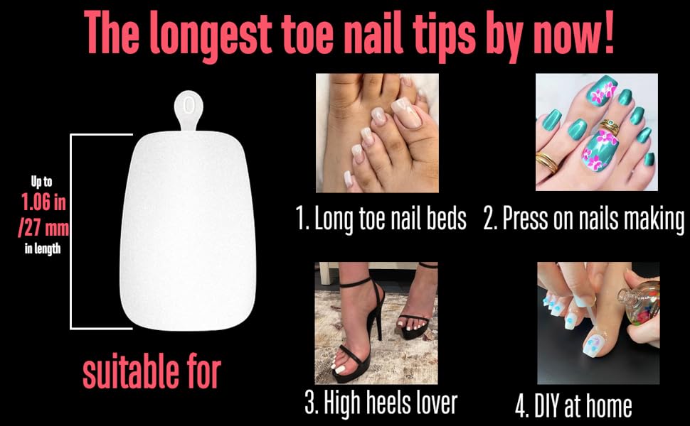 long toe nails application