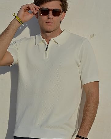 Mens knit shirt mens short sleeve shirt mens casual shirt vintage polo sweater