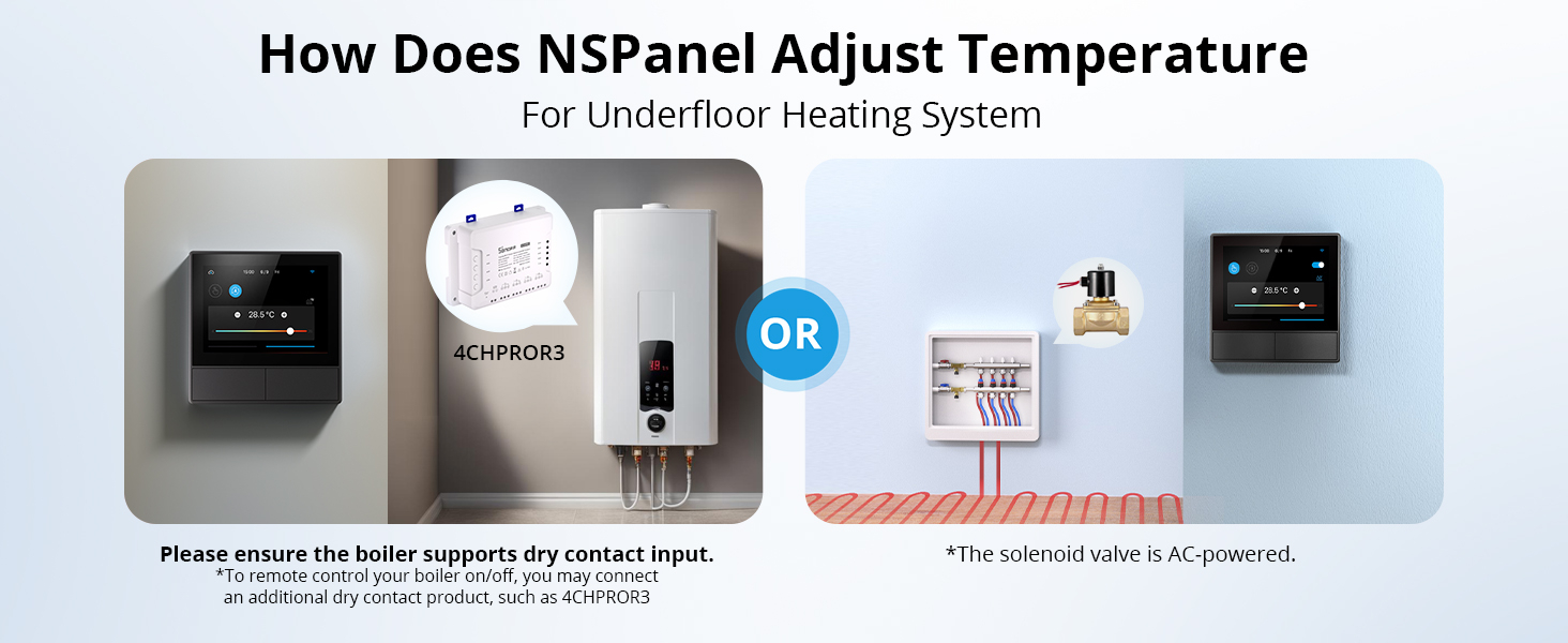 Thermostat mode: use temperature control function by wiring to solenoid valve within 480W