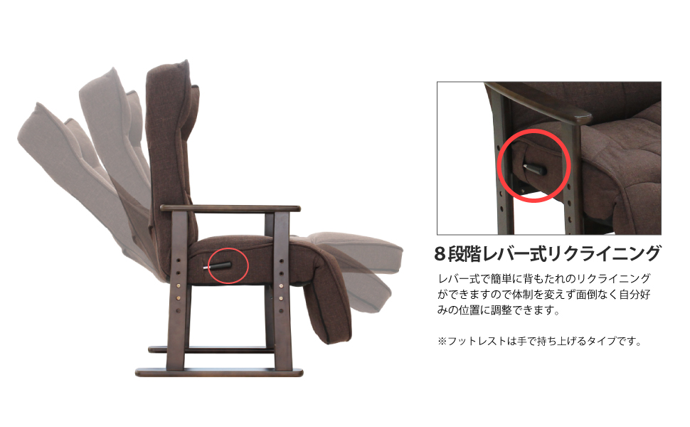 Amazon｜KEN JAPAN 高座椅子 レバー付き 肘掛け付き