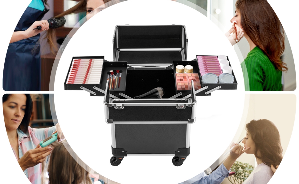 Cosmetics Makeup Beauty Nail Salon Hairdresser Trolley Case for Hairstylist Makeup