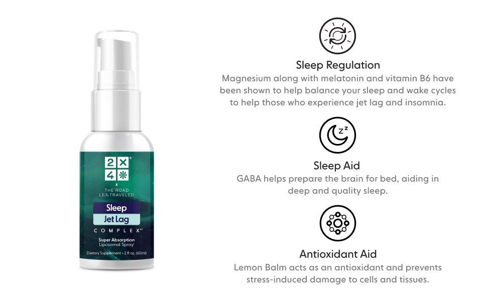 2X4 Sleep Jet Lag Nighttime Sleep Aid with Melatonin, GABA