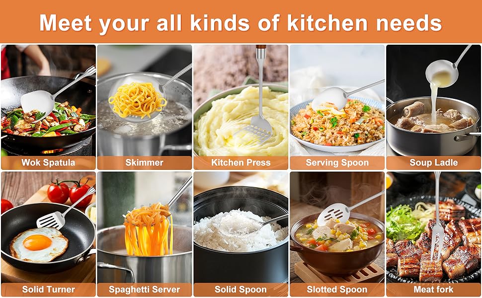 stainless steel cooking utensils set