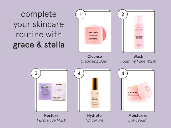 Complete your eye patches skin care routine with grace and stella. step by step 1 to 5 guide