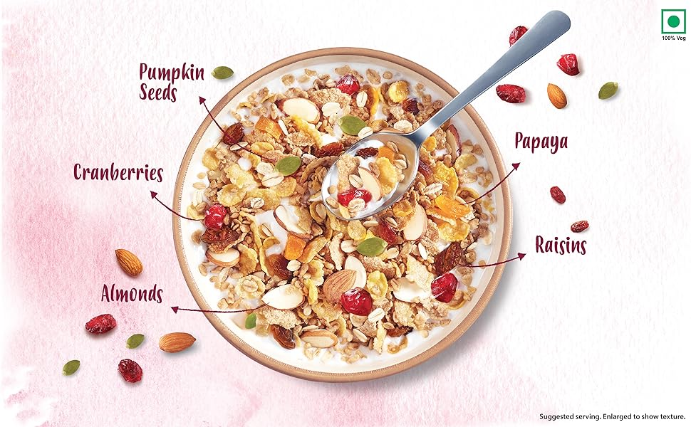 Kellogg's Muesli 21 Fruit, Nut & Seeds 240g 5 Grains, High in