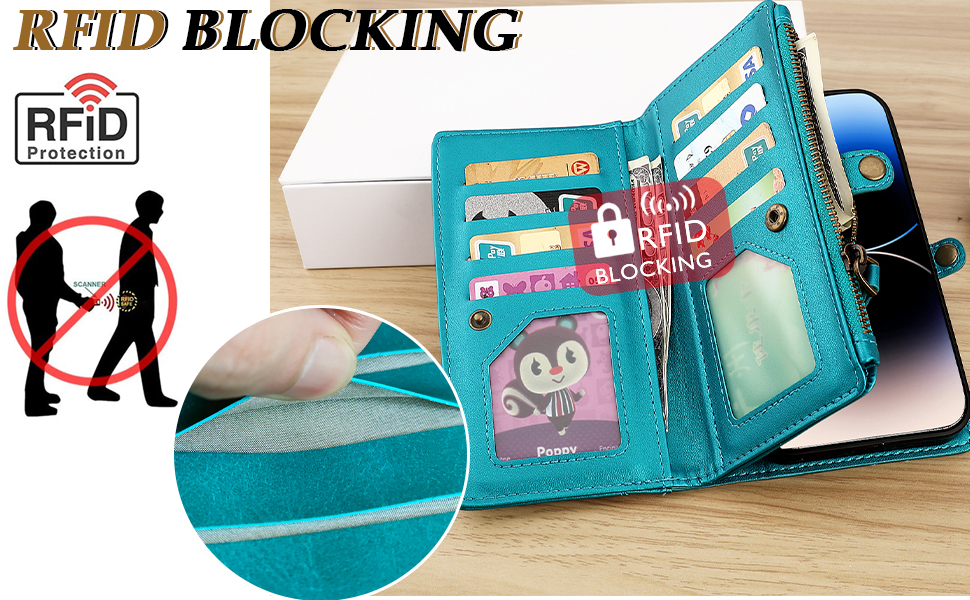 DKDKSIP for iPhone 15 Pro Wallet Case for Women, Support