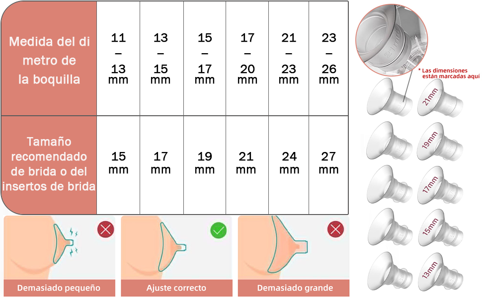 Incluye 10 bolsas y insertos de 13-21mm para un ajuste perfecto