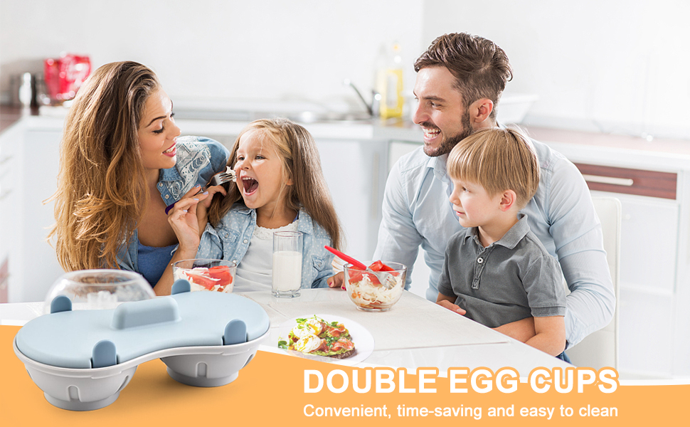 Egg Poacher Microwave Egg Cooker, 2 Cavity Edible Silicone Double Drain