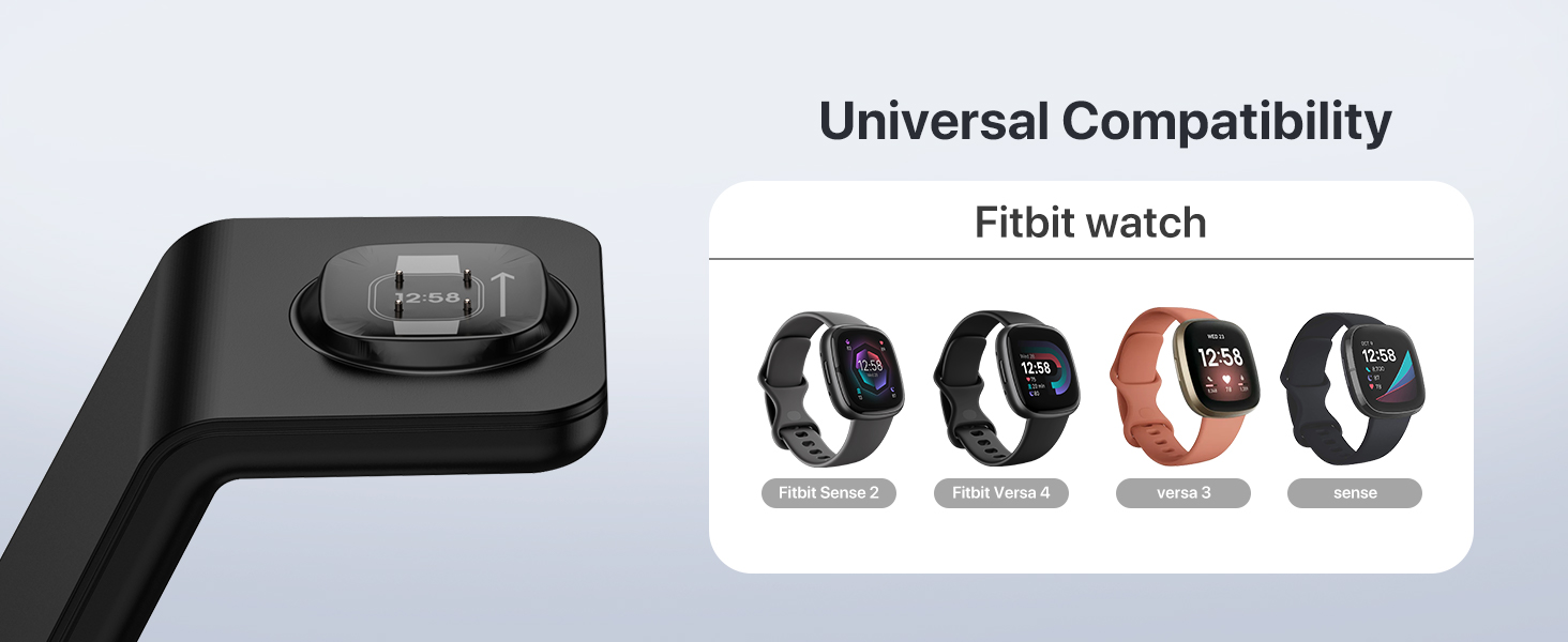 Intoval Wireless Charger for Fitbit Sense 2/Sense/Versa 4