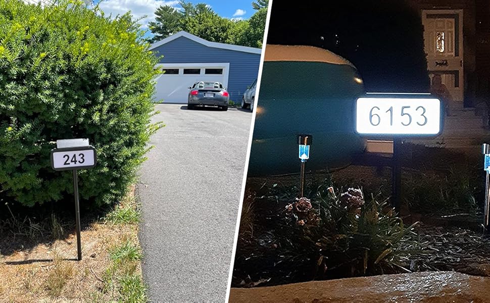 Wecsord Solar Address Sign House Number for Outside Plaque Modern IP65 Waterproof
