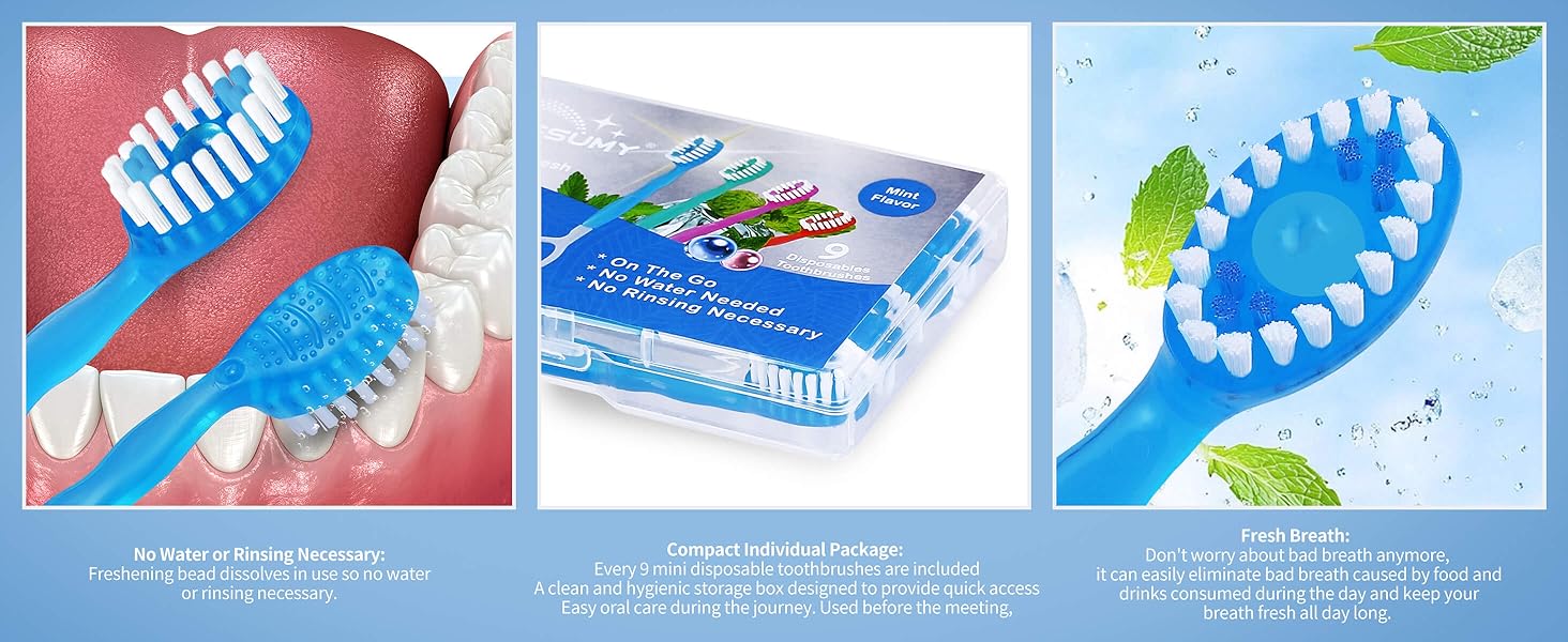 Aussumy 36 Pack Disposable Toothbrushes