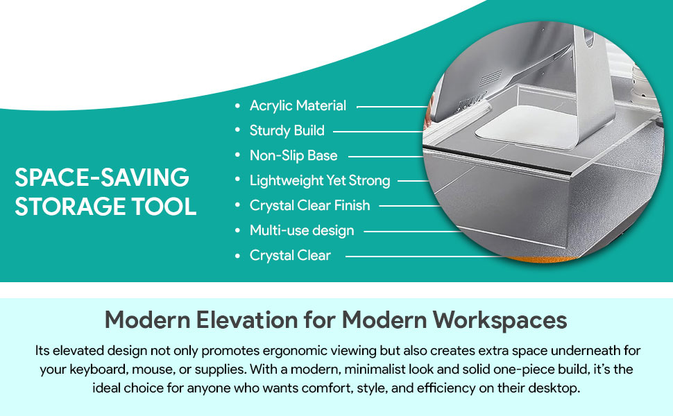 SPN-JGSP Acrylic Transparent Computer Monitor Riser Stand