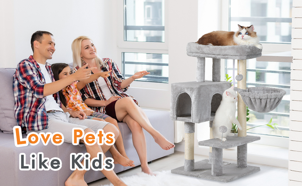 rabbitgoo Cat Tree Cat Tower with Adjustable Base, Small