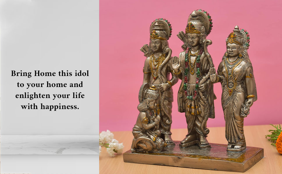 Buy Archna Handicraft Polyresin Hindu Lord Ram with Laxman and Goddess
