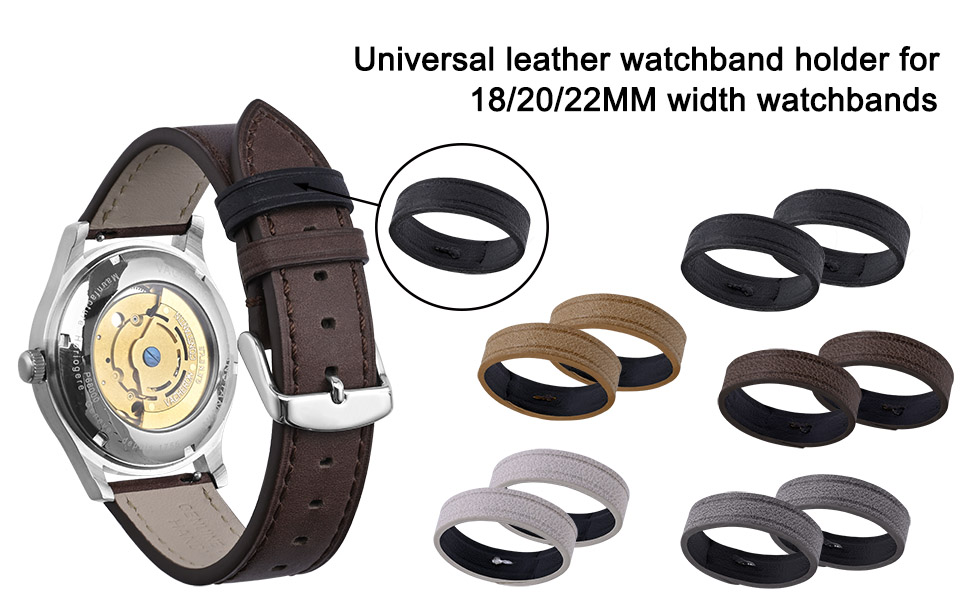 ANNEFIT Watch Strap Loop, 4PCS Leather Watch Bands Replacement Loops