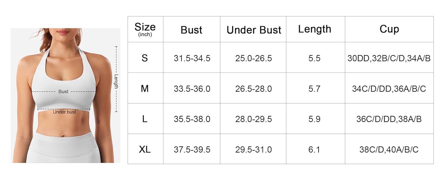 Women Halter Sports Bras Seamless Open Back Bra 