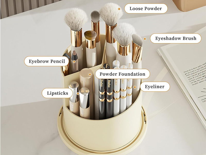 spinning makeup brush holder