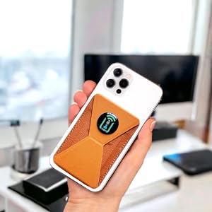 magsafe wallet snap on magnetic stand leather nfc