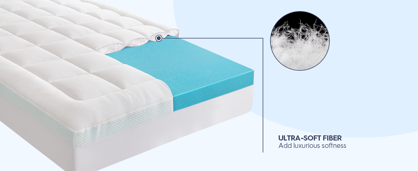 Bamboo memory foam mattress topper
