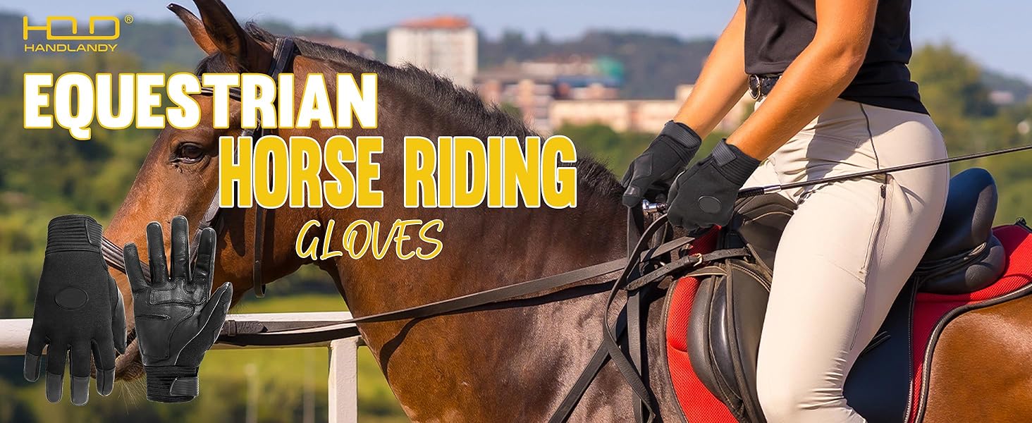 HANDLANDY Horse Riding Gloves for Men &Women, Equestrian Riding Gloves Goat Leather Equestrian Glove