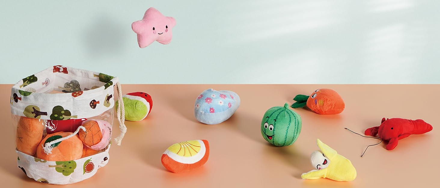 Nocciola 12 Pack Dog Squeaky Toys Cute Plush Toys for Small Medium Dog