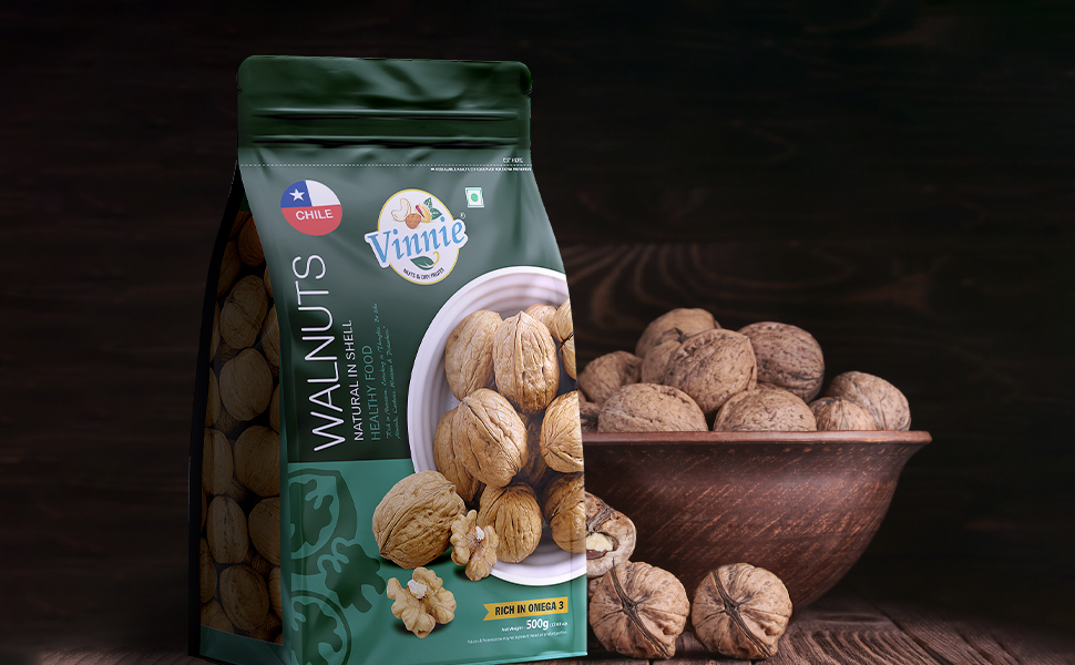 Vinnie Premium Walnut Inshell Natural Akhrot Nut Plain Walnut Raw