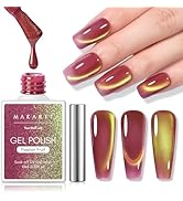 Makartt Cat Eye Gel Nail Polish - 10ml Holographic Sparkly Jelly Purple Gel Polish Soak Off Nail ...