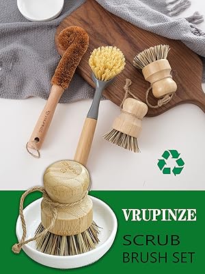 dish brush bamboo dish scrub brush