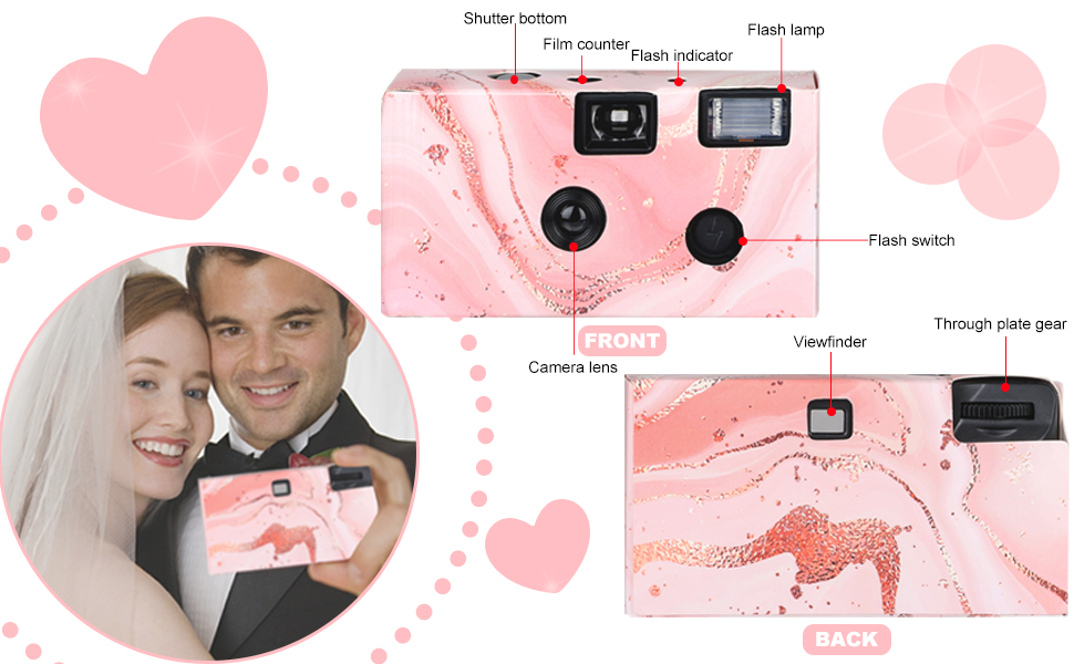 6 Pack Disposable Camera for Wedding Single Use Film