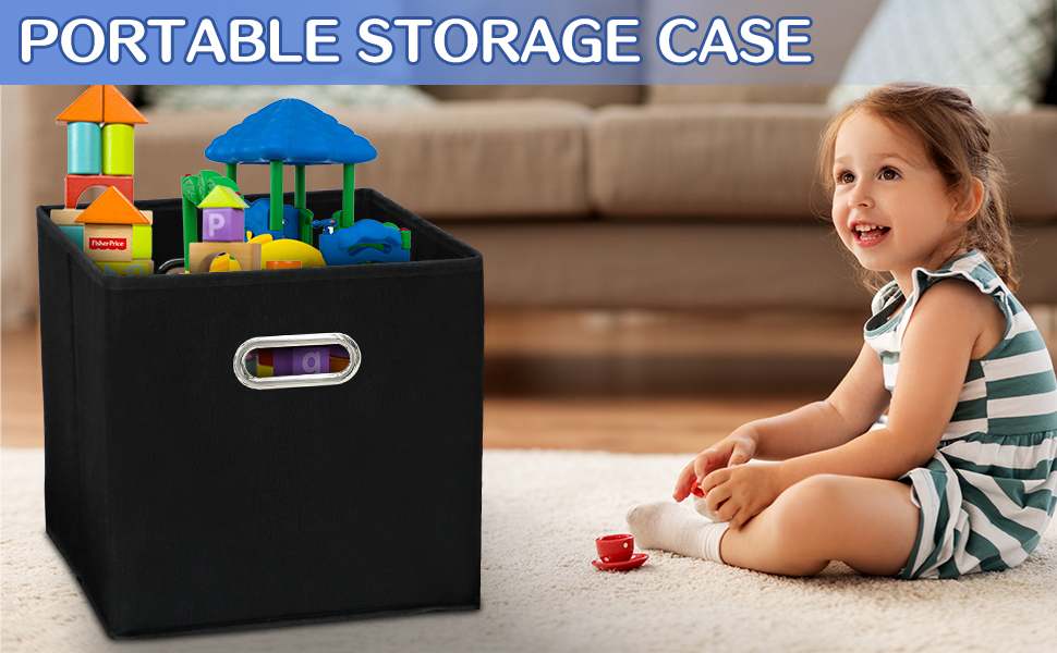 SEVENDOME Fabric Storage Bins，13 Inch Cube Organizer Bins